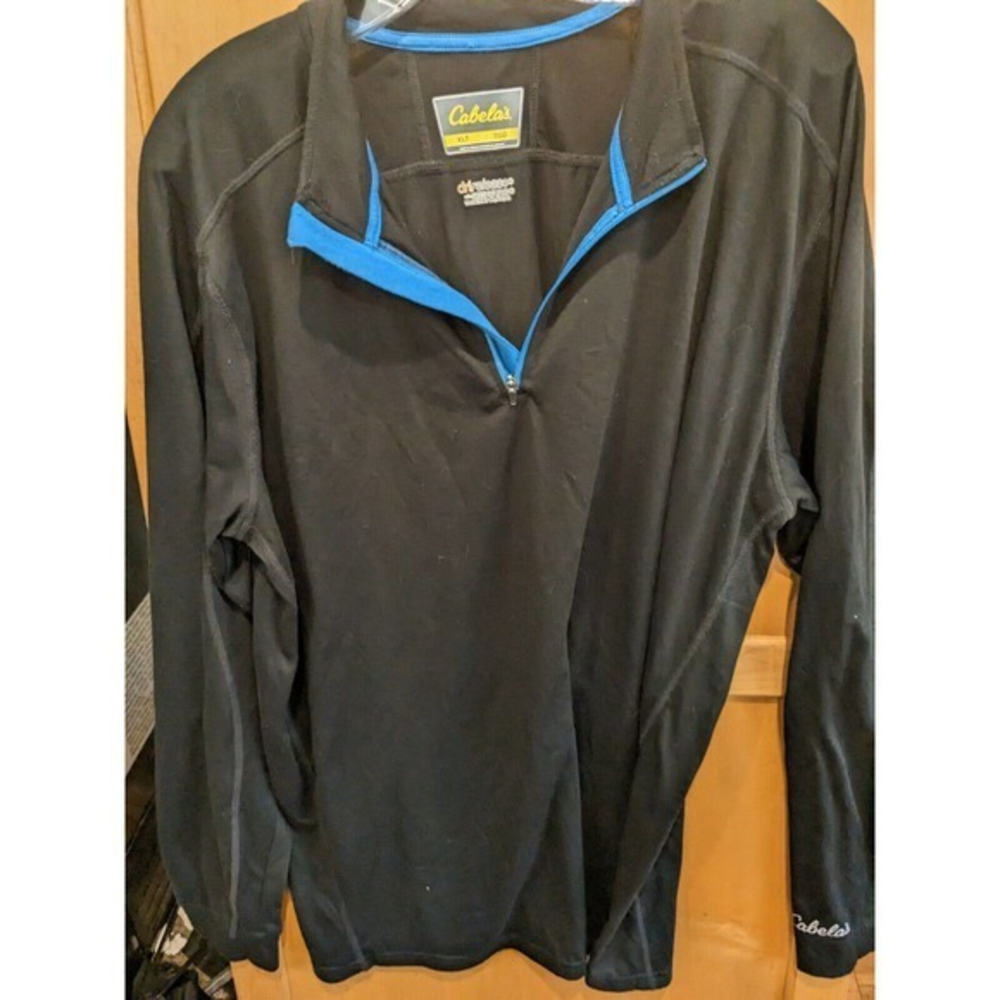 Cabelas DriRelease Mens XLT Long Sleeve Black 1/4‎ Zip Pullover underlayer